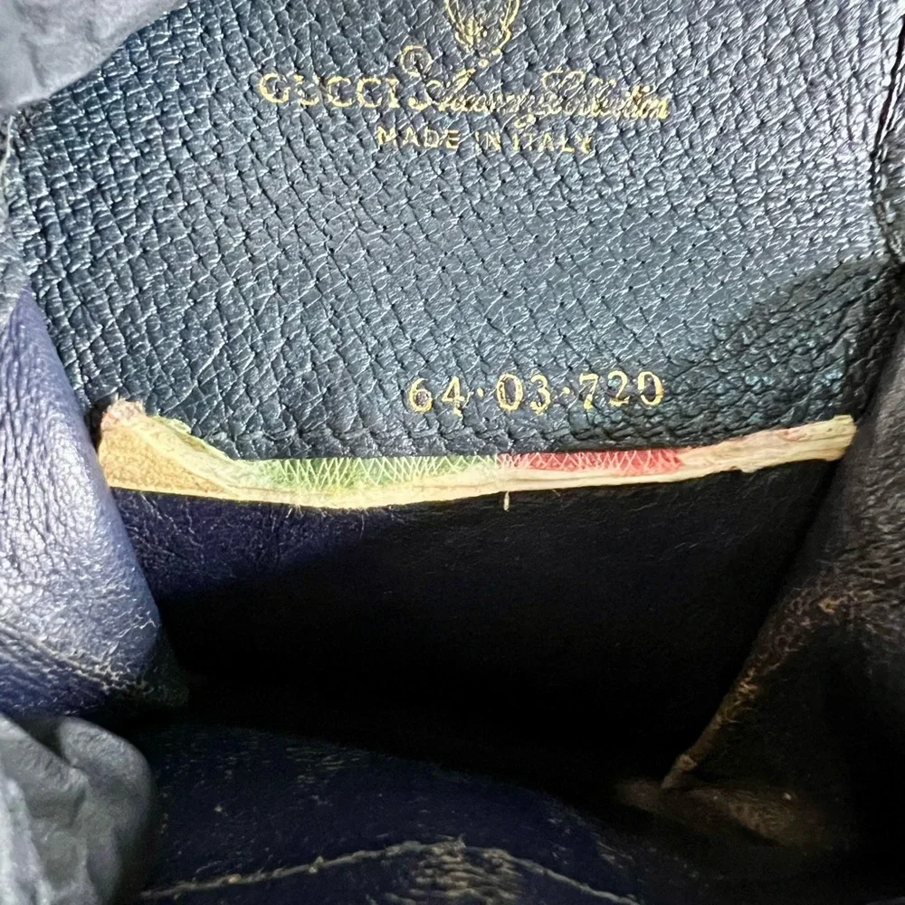 Gucci GG Supreme Navy Small Coin Wallet - Leather Unisex Made in Italy - Picture 5 of 10